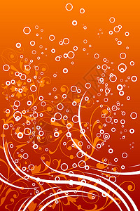 摘要背景 矢量图解 3花卉艺术插图元素红色橙子背景图片
