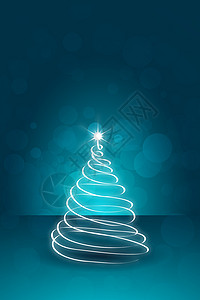 圣诞卡模板蓝色火花卡片贺卡插图背景图片
