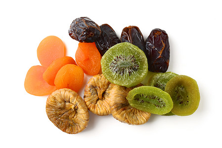 狗枣猕猴桃干枯水果猕猴桃绿色白色橙子干货甜食干枣食物健康饮食背景