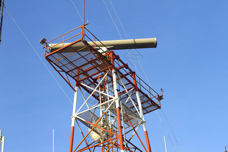 雷达天线控制航海安全监视天空技术灯塔工业电讯背景图片