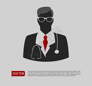 黑色领带医生男子图标 2 颜色设计图片