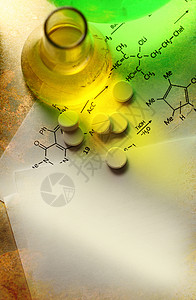 化学反应方程式反应物测试食谱化学玻璃试剂公式学习实验烧瓶背景图片