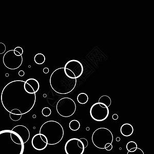 与 blac 上的白色圆圈的抽象背景背景图片