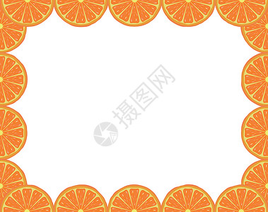 橙色框架黄色果汁食物热带圆形广告团体水果构图墙纸背景图片