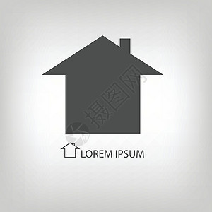 灰色房子象征背景图片