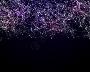 带有网络遗传粒子的数字背景数字背景活力几何科学多边形纽带蓝色星系紫色星星三角形背景图片