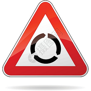环形标志白色安全交通红色警告三角形插图背景图片