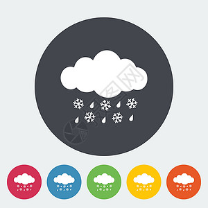 雨夹雪图标环境插图艺术气象黑色季节气候天空雨滴天气背景图片