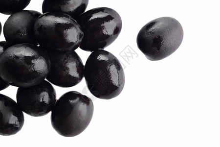 黑橄榄黑色食物白色罐装橄榄水果影棚摄影素食背景图片