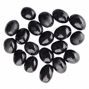 黑橄榄罐装影棚摄影橄榄黑色食物白色水果素食背景图片