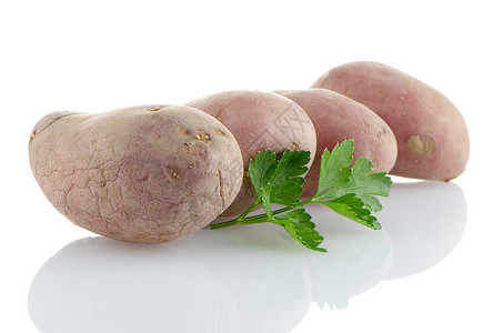 红土豆土豆蔬菜白色根菜红色背景图片