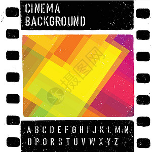 Grunge 色彩丰富多彩的电影设计模板背景图片