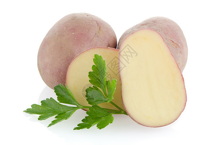 红片土豆根菜白色蔬菜红色背景图片