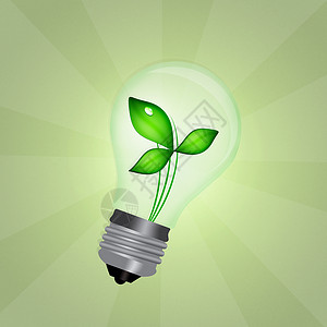 可持续能源活力绿色植物环境玻璃生态明信片插图零售灯泡背景图片