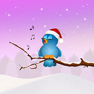 鸟歌唱庆典插图歌手明信片新年交响乐音乐会音符娱乐活动背景图片