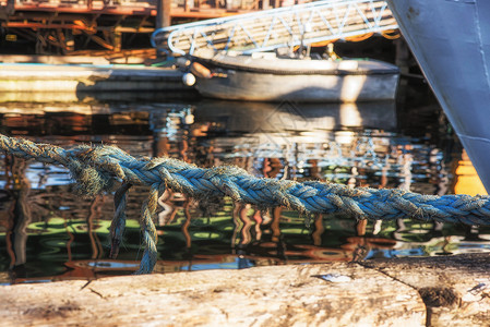 西雅图渔民码头绳索背景图片