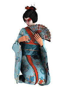 艺伎戏服艺术化妆品衣服头发和服传统小姐女士礼仪背景图片