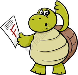 标记剪贴画带有刻有卡通插图标记的海龟插画
