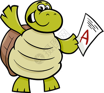 标记剪贴画带有标记漫画插图的海龟插画