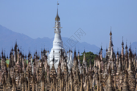 氧分压缅甸掸邦Kakku寺庙综合体旅游佛教徒地标建筑学旅行佛塔宗教背景
