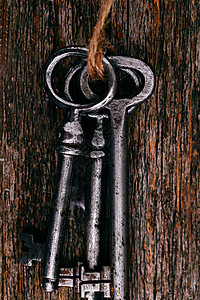 定序键秘密电影桌子古董木头金属安全房子乡村钥匙背景图片