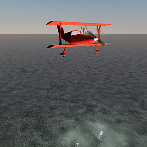 单机男人运输螺旋桨玩具航空飞机插图白色双翼黄色背景图片