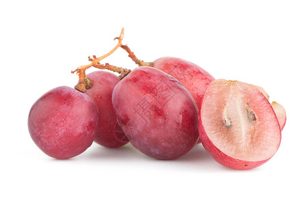 一堆红葡萄水滴食物生活健康饮食白色水果背景图片
