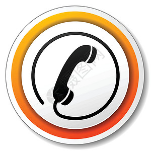 电话图标按钮顾客网络服务橙子贴纸背景图片
