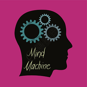 思想机器  思考轮子程式化工程引擎智力团体想像力头脑插图创造力背景图片