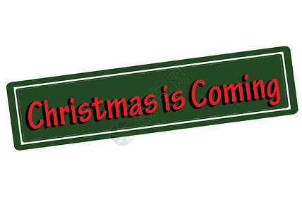 圣诞节即将到来邮票红色矩形墨水橡皮绿色背景图片