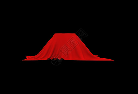 黑色上红色布覆盖的矩形形状对象背景图片