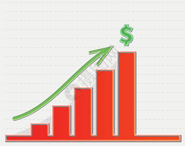 向内生长向顶端增长的图表以获取资金插画