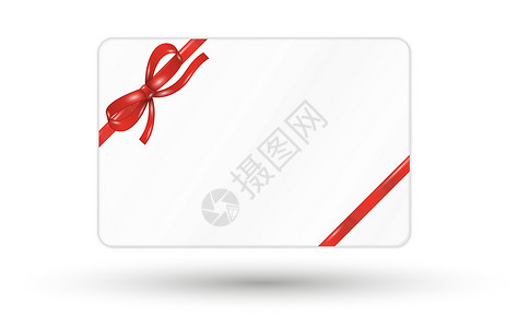 情人节礼品卡带有红丝带和弓的礼品卡展示绑定网络店铺商业优惠券婚礼念日纽带磁带插画