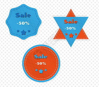 三个不同的销售标签图片