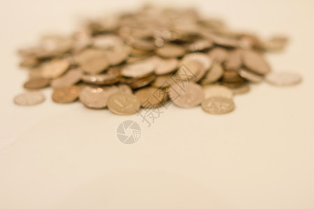 孤立对象硬币白色圆形金融背景图片