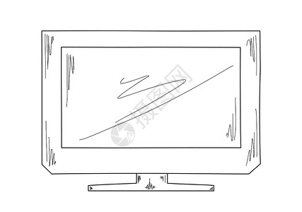 草图 电视手绘涂鸦监视器卡通片娱乐屏幕液体水晶展示视频背景图片