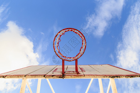 蓝色白圈蓝天背景的笼子篮球圈主题运动蓝色打篮球体育木板游戏娱乐天空法庭背景