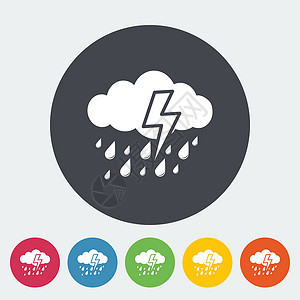 风暴图标绘画天空预报蓝色雷雨季节艺术插图气象界面背景图片