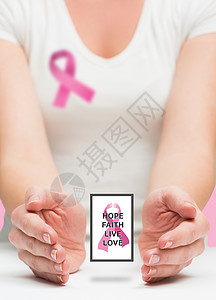 妇女提出乳腺癌意识信息健康粉色广告女性研究机构丝带背景图片