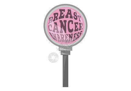 乳腺癌认识宣传教育信息女性机构放大镜健康粉色背景图片