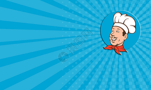 企业名片厨师 Cook贝克微笑卡通背景图片