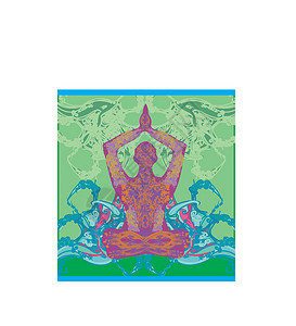 默念康复花朵男人瑜伽光环脉轮活力宗教瑜珈蜡烛背景图片