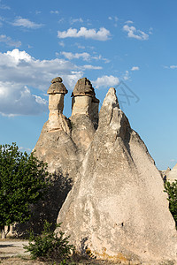拉梅戈土耳其卡帕多西亚戈雷梅国家公园的岩层历史丘陵旅行编队农村遗产岩石地标石头火山背景