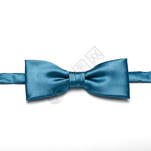 蓝弓领带礼物仪式庆典领结蓝色头发丝绸白色衣服乐队背景图片