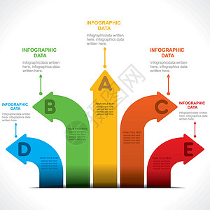 创意箭头信息图形设计 vecto数据销售推介会插图标签蓝色收藏生长数字商业背景图片