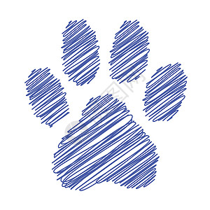 虎足印小狗脚印白色框架插图卡通片动物痕迹豹属野生动物插画