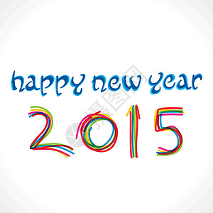 新年快乐 2015 问候背景品牌风格彩虹流动气氛卡片音乐装饰贺卡三角形背景图片