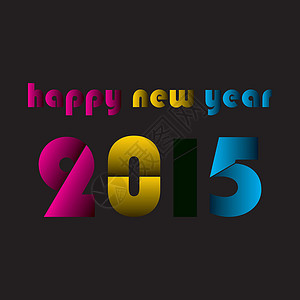 新年快乐 2015 问候背景品牌装饰三角形风格卡片标签设计插图彩虹活力背景图片