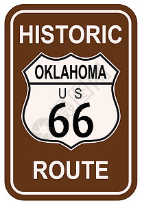美国550号公路俄克拉荷马州66号历史路历史性交通绘画黑色路线插图白色城市街道插画