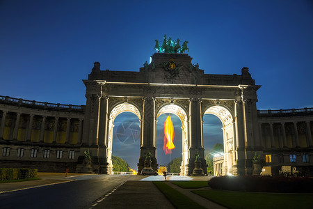 五十周年布鲁塞尔Triumphal拱门地标建筑学公园纪念馆旅行旅游首都建筑博物馆纪念碑背景
